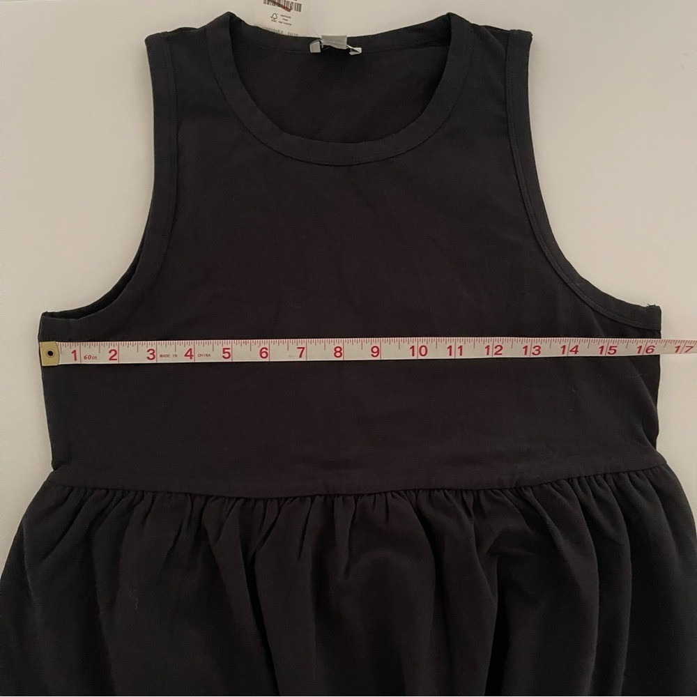 J Crew Factory Black Long Stretchy Relaxed Fit Pockets Sleeveless Dress PS - Picture 7 of 8